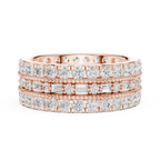 Iced Out Moissanite Diamond Eternity Ring 14K Rose Gold