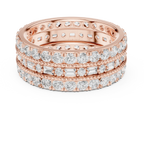 Iced Out Moissanite Diamond Eternity Ring 14K Rose Gold
