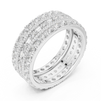 Iced Out Moissanite Diamond Eternity Ring 14K Rose Gold