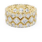 Gold Princess & Round Cut Hip Hop Statement Ring Lab Grown Diamond