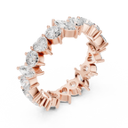 14K White Gold Multi-Shape Diamond Eternity Ring Moissanite Diamond