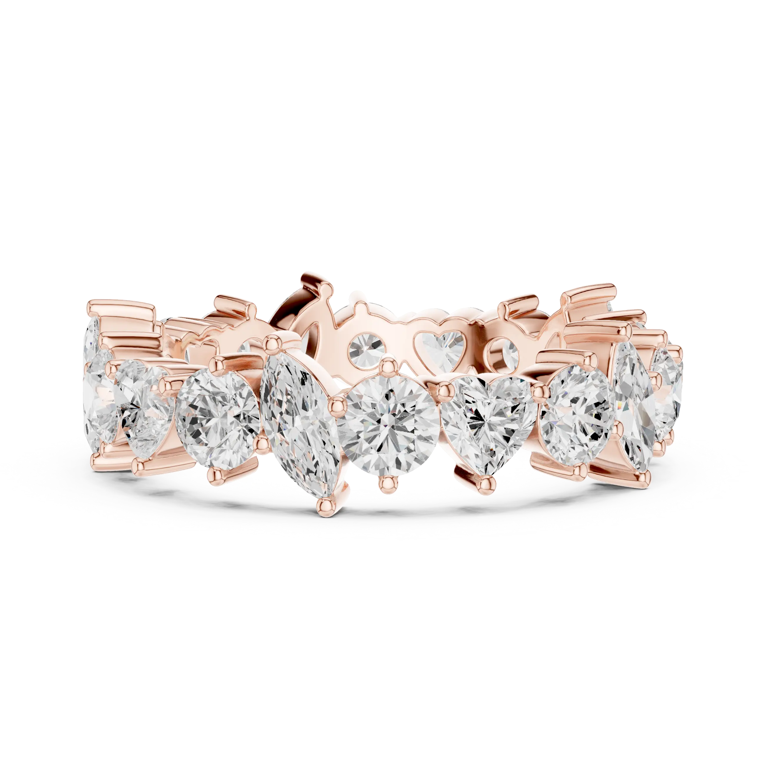 14K White Gold Multi-Shape Diamond Eternity Ring Moissanite Diamond
