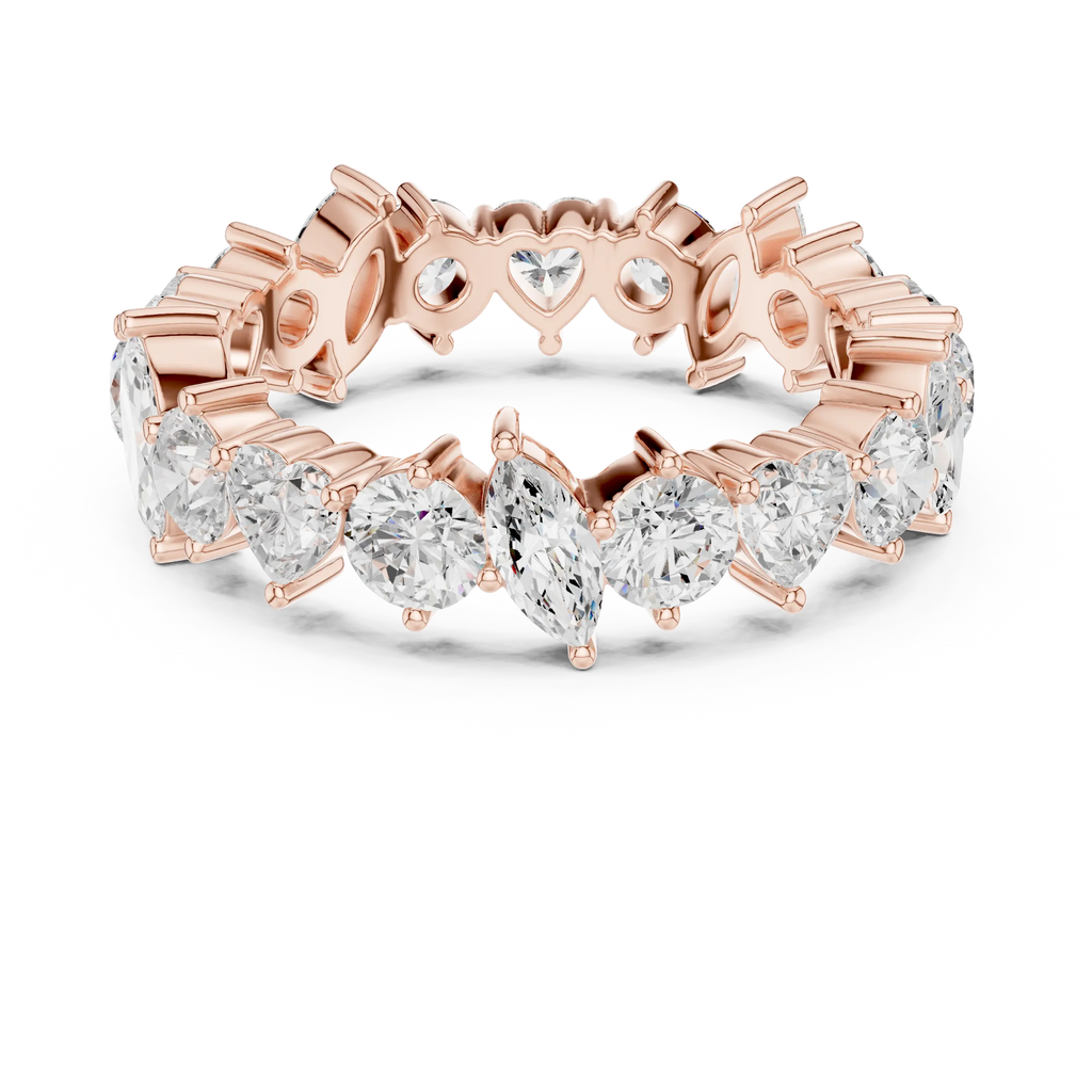 14K White Gold Multi-Shape Diamond Eternity Ring Moissanite Diamond