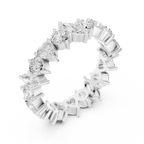 14K White Gold Multi-Shape Diamond Eternity Ring Moissanite Diamond