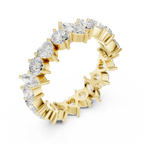 14K White Gold Multi-Shape Diamond Eternity Ring Moissanite Diamond