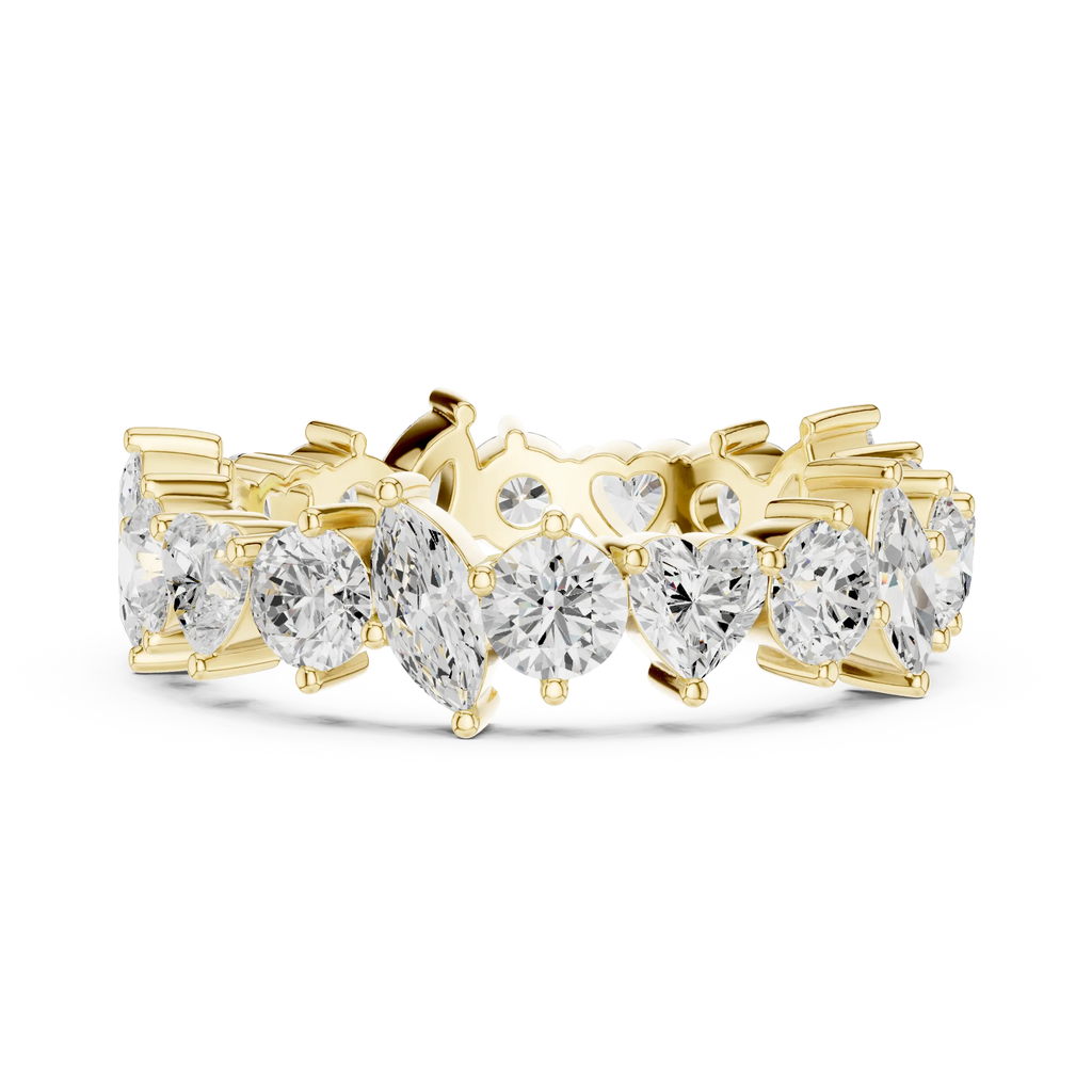 14K White Gold Multi-Shape Diamond Eternity Ring Moissanite Diamond