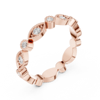 14K White Gold Milgrain Round Diamond Eternity Band Lab Grown