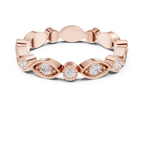 14K White Gold Milgrain Round Diamond Eternity Band Lab Grown