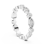 14K White Gold Milgrain Round Diamond Eternity Band Lab Grown