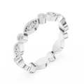 14K White Gold Milgrain Round Diamond Eternity Band Lab Grown