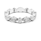 14K White Gold Milgrain Round Diamond Eternity Band Lab Grown