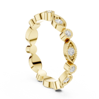 14K White Gold Milgrain Round Diamond Eternity Band Lab Grown