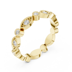 14K White Gold Milgrain Round Diamond Eternity Band Lab Grown