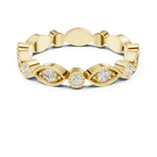 14K White Gold Milgrain Round Diamond Eternity Band Lab Grown