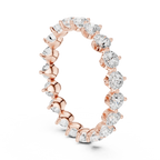 14K Rose Gold Round Moissanite Diamond U-Prong Eternity Ring