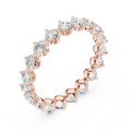 14K Rose Gold Round Moissanite Diamond U-Prong Eternity Ring