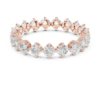 14K Rose Gold Round Moissanite Diamond U-Prong Eternity Ring