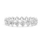 14K Rose Gold Round Moissanite Diamond U-Prong Eternity Ring