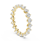 14K Rose Gold Round Moissanite Diamond U-Prong Eternity Ring