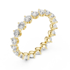 14K Rose Gold Round Moissanite Diamond U-Prong Eternity Ring