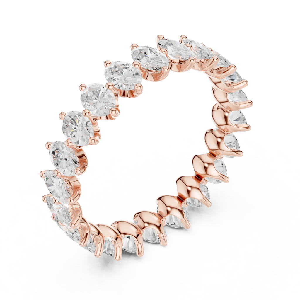 14K White Gold Oval Shape Lab Grown Diamond Eternity Ring