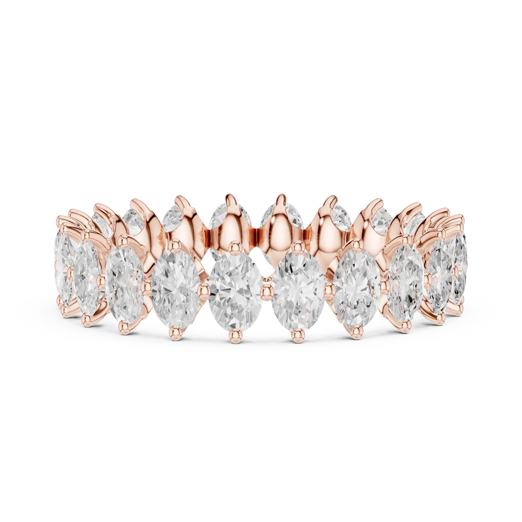 14K White Gold Oval Shape Lab Grown Diamond Eternity Ring