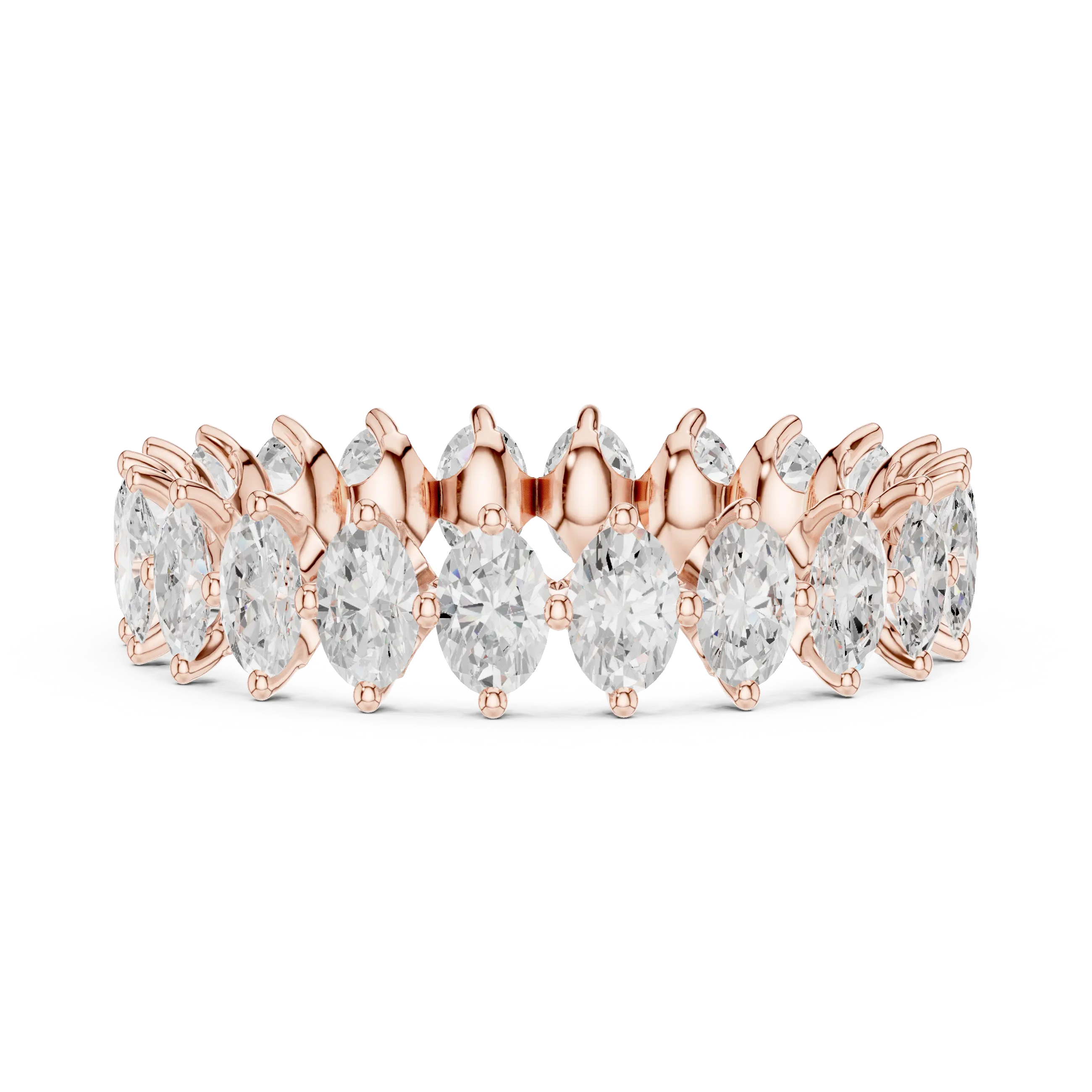 14K White Gold Oval Shape Lab Grown Diamond Eternity Ring