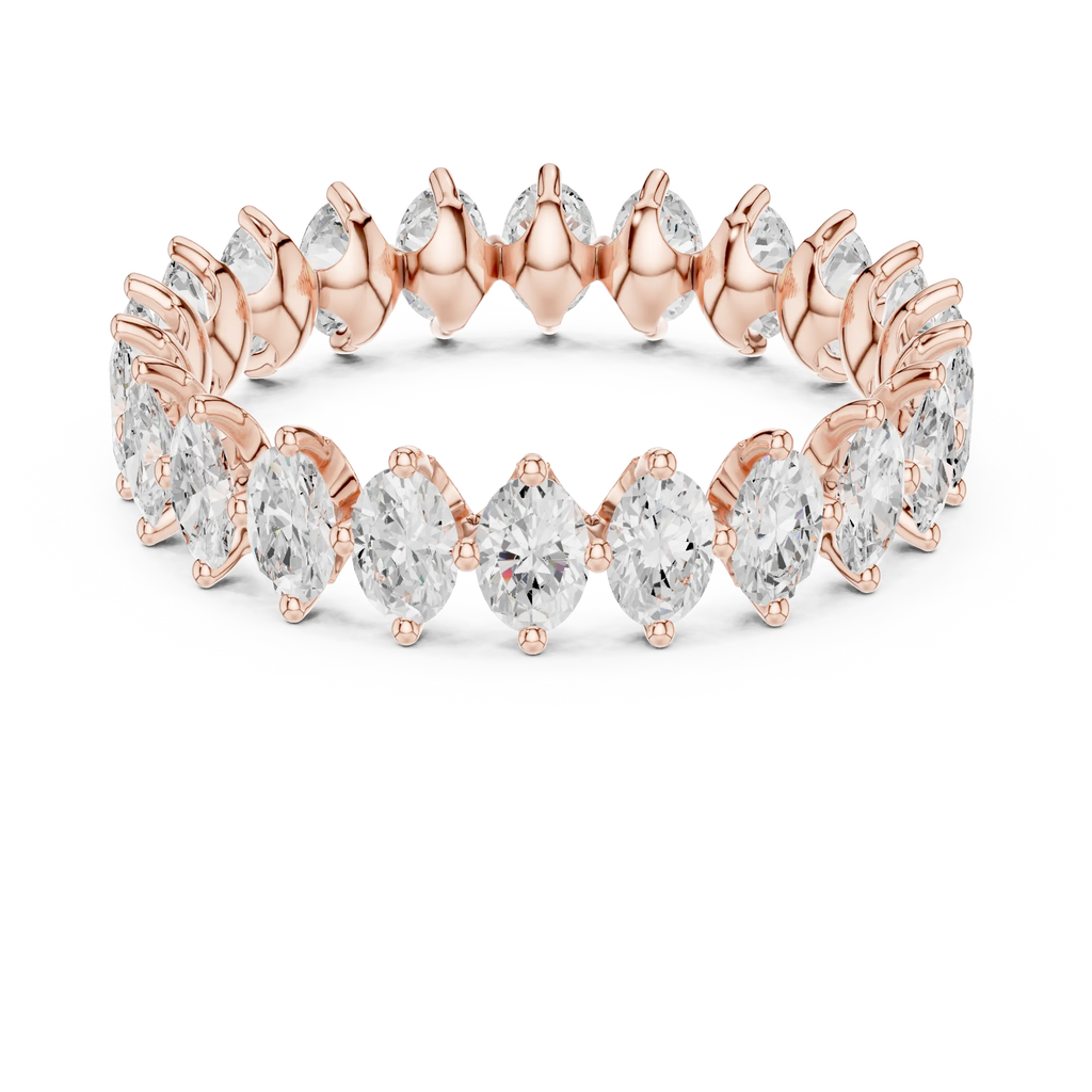 14K White Gold Oval Shape Lab Grown Diamond Eternity Ring