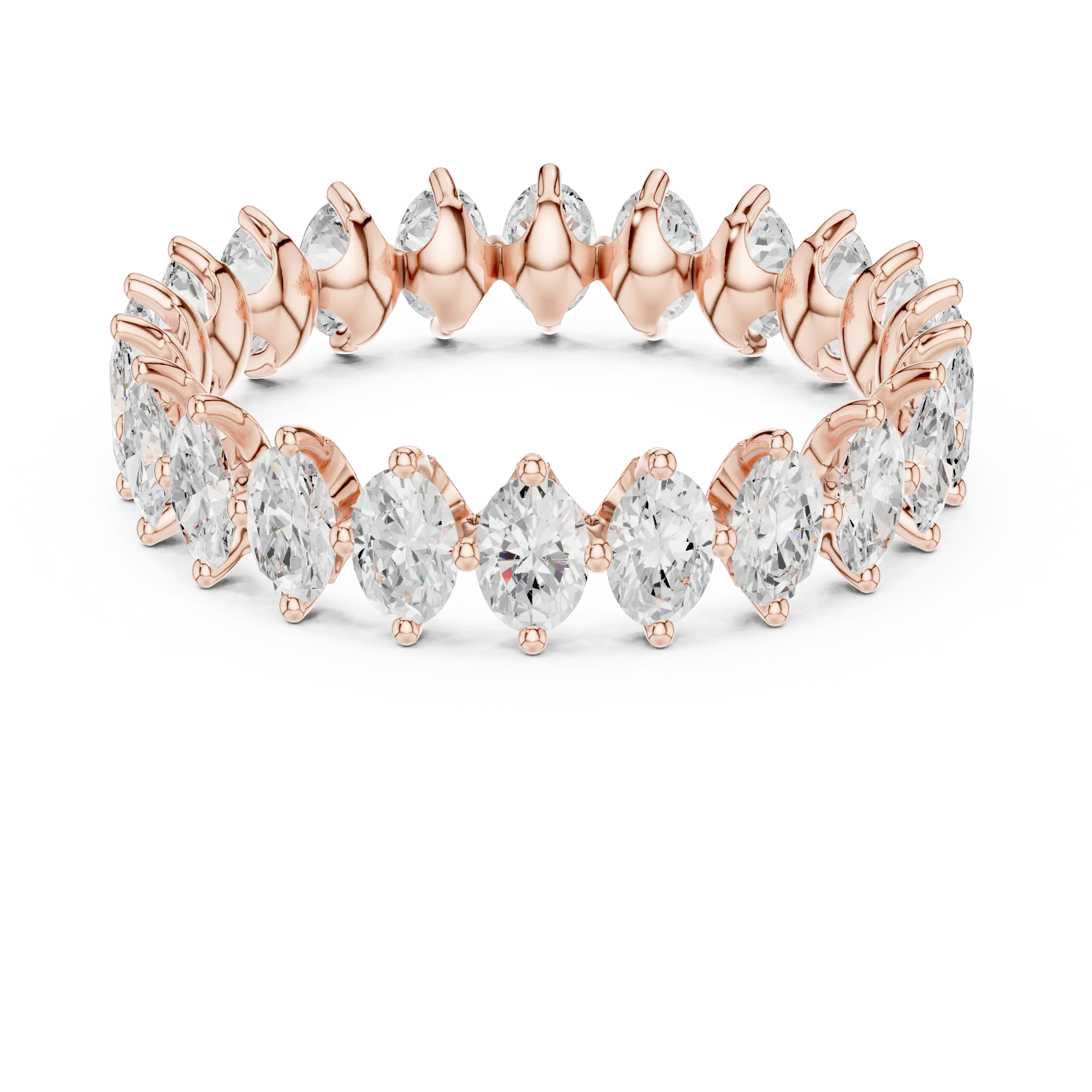 14K White Gold Oval Shape Lab Grown Diamond Eternity Ring