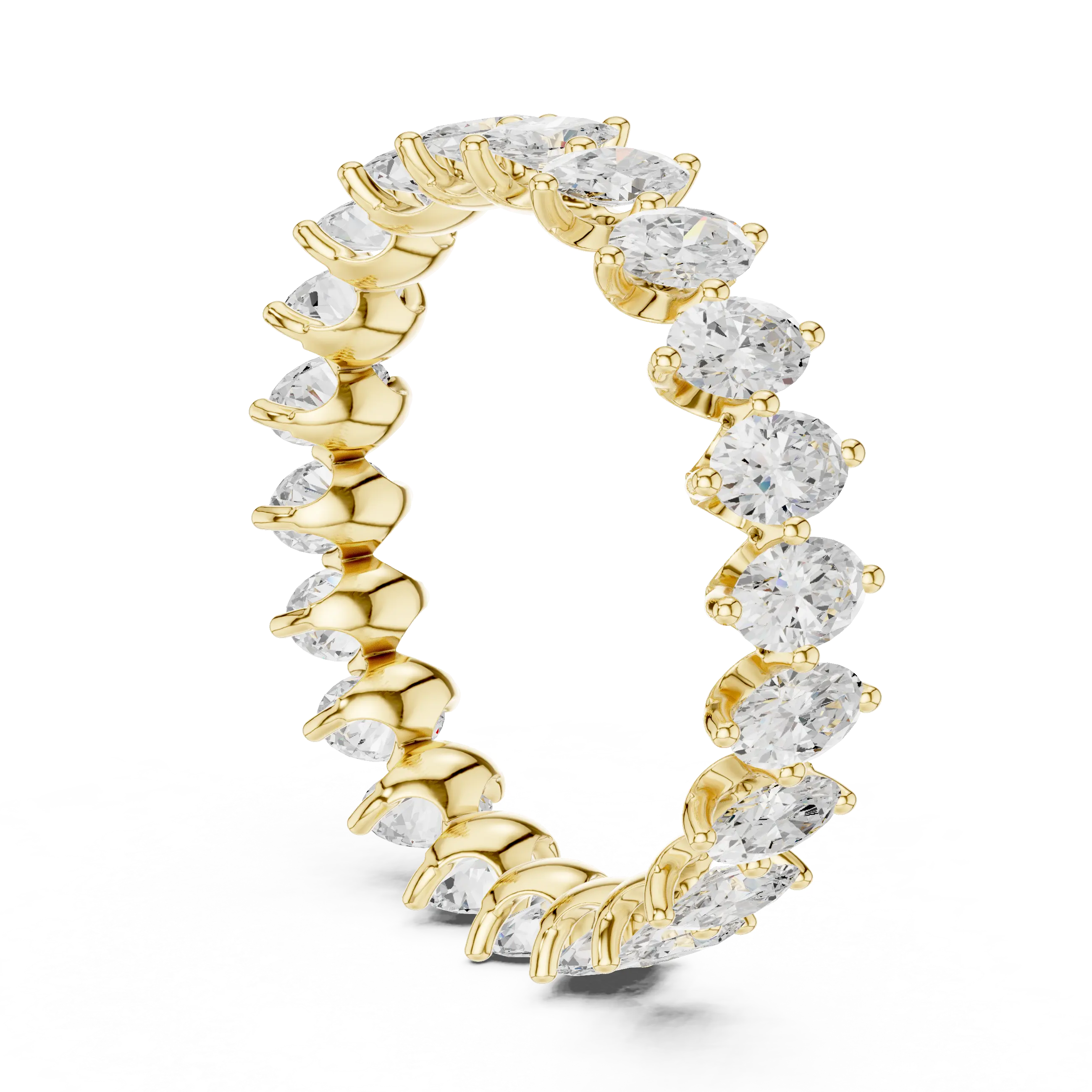 14K White Gold Oval Shape Lab Grown Diamond Eternity Ring