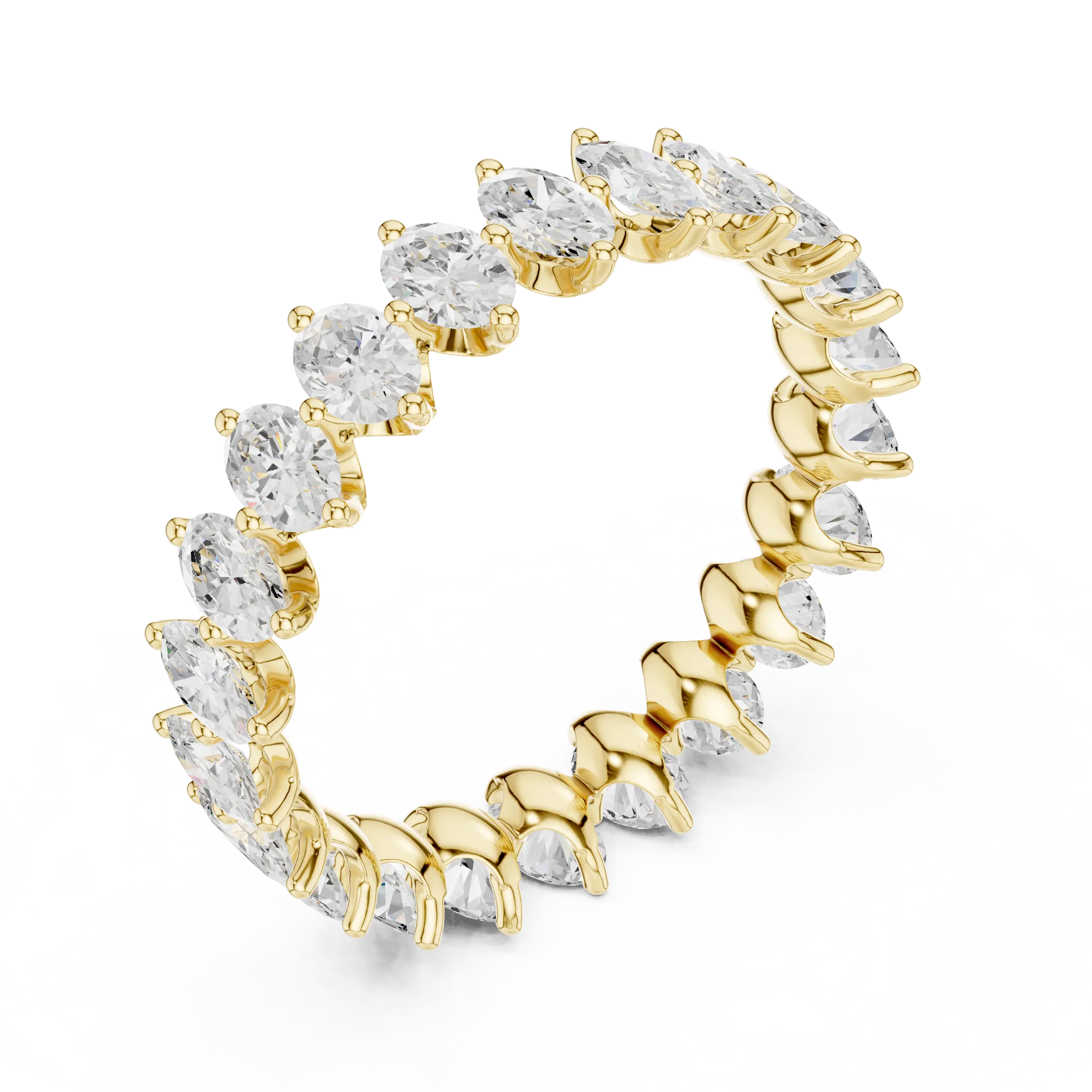 14K White Gold Oval Shape Lab Grown Diamond Eternity Ring