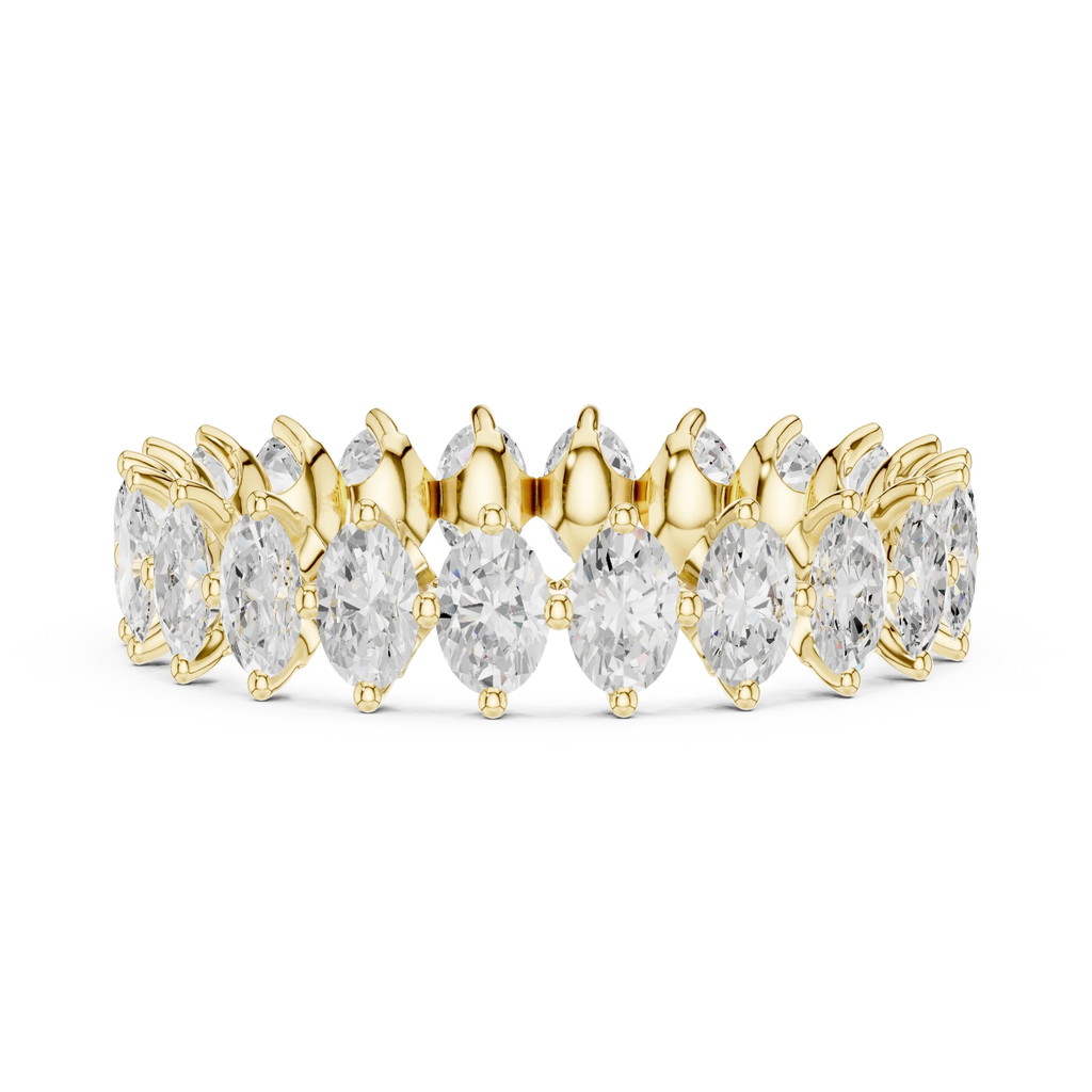 14K White Gold Oval Shape Lab Grown Diamond Eternity Ring