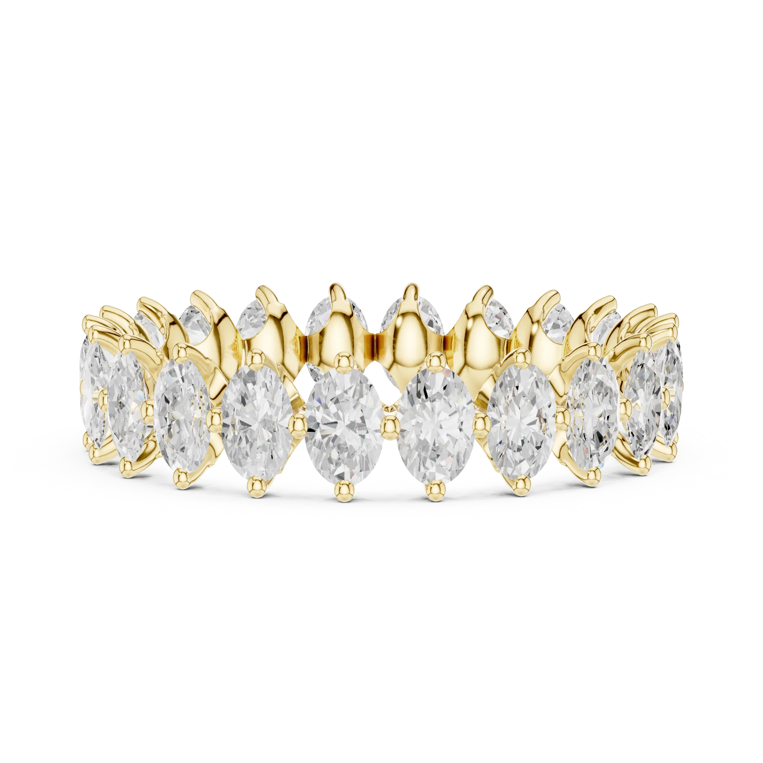 14K White Gold Oval Shape Lab Grown Diamond Eternity Ring