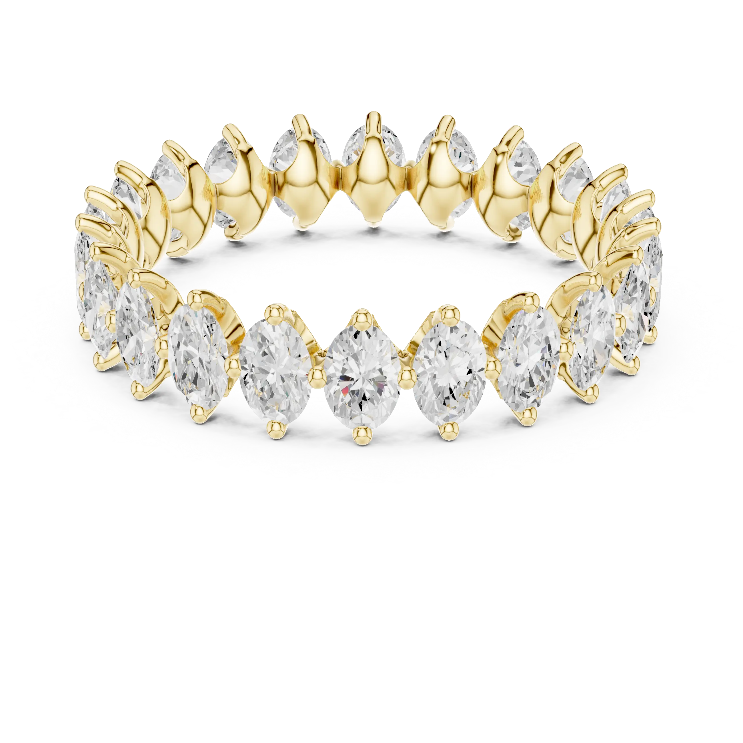 14K White Gold Oval Shape Lab Grown Diamond Eternity Ring