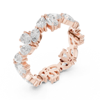 14K White Gold Pear Shape Diamond Cluster Eternity Ring