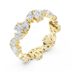 14K White Gold Pear Shape Diamond Cluster Eternity Ring