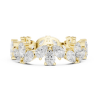 14K White Gold Pear Shape Diamond Cluster Eternity Ring