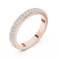 14K Rose Gold Double Row Diamond Pavé Eternity Ring