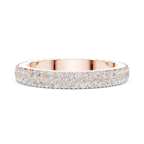 14K Rose Gold Double Row Diamond Pavé Eternity Ring