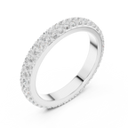 14K Rose Gold Double Row Diamond Pavé Eternity Ring