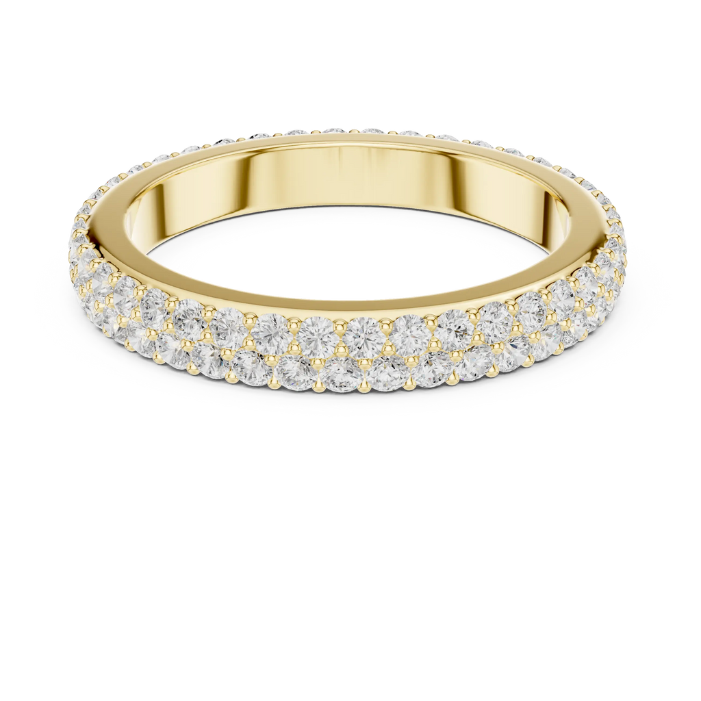 14K Rose Gold Double Row Diamond Pavé Eternity Ring
