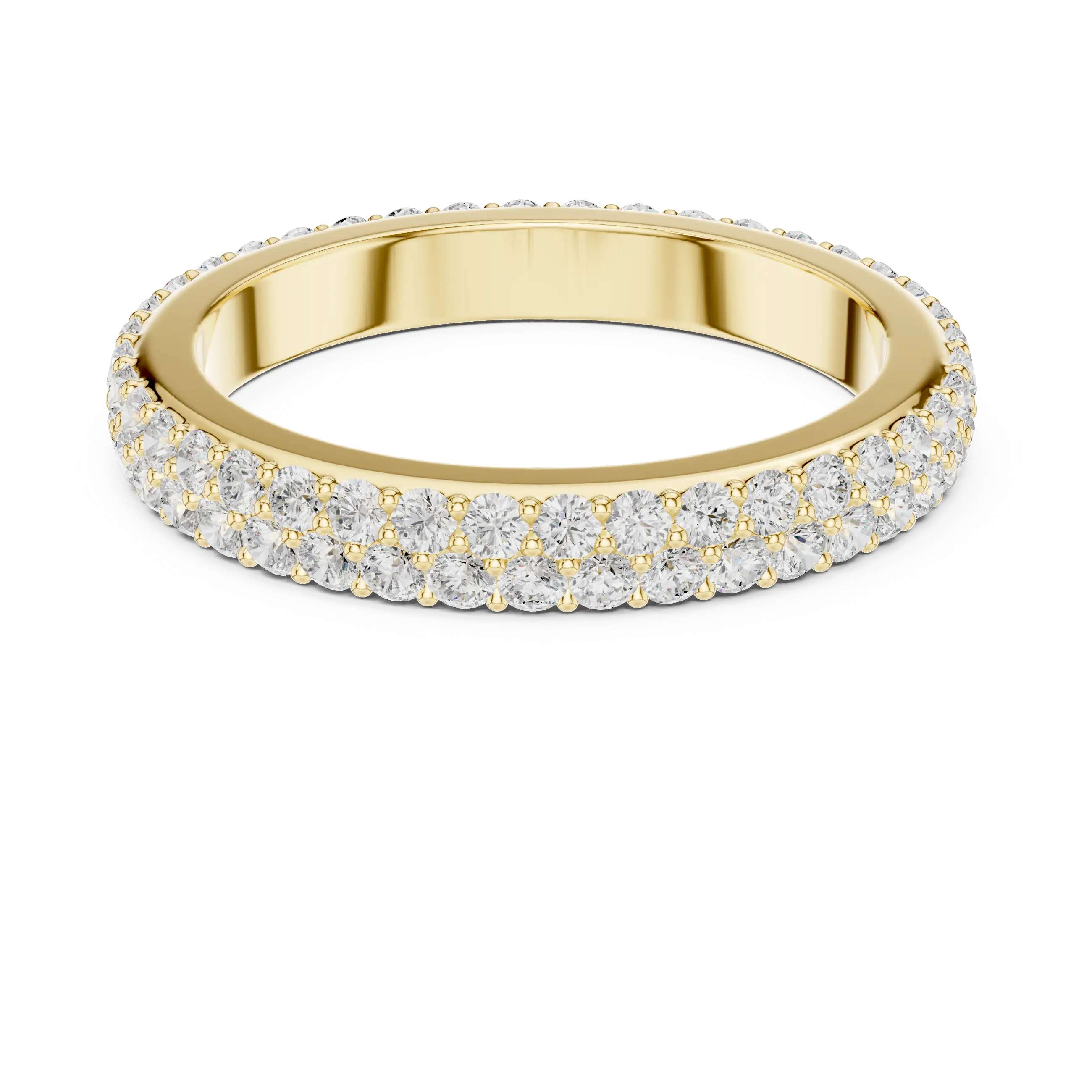 14K Rose Gold Double Row Diamond Pavé Eternity Ring