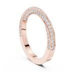 14K White Gold Criss Cross Lb Grown Diamond Pavé Band