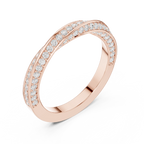 14K White Gold Criss Cross Lb Grown Diamond Pavé Band