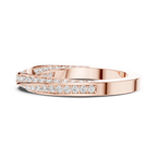 14K White Gold Criss Cross Lb Grown Diamond Pavé Band