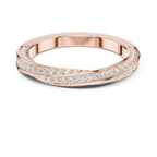 14K White Gold Criss Cross Lb Grown Diamond Pavé Band