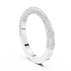 14K White Gold Criss Cross Lb Grown Diamond Pavé Band