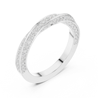 14K White Gold Criss Cross Lb Grown Diamond Pavé Band