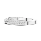 14K White Gold Criss Cross Lb Grown Diamond Pavé Band
