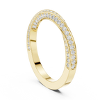 14K White Gold Criss Cross Lb Grown Diamond Pavé Band